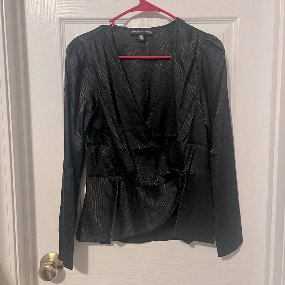 Catherine Malandrino Black Blouse Elegant Top